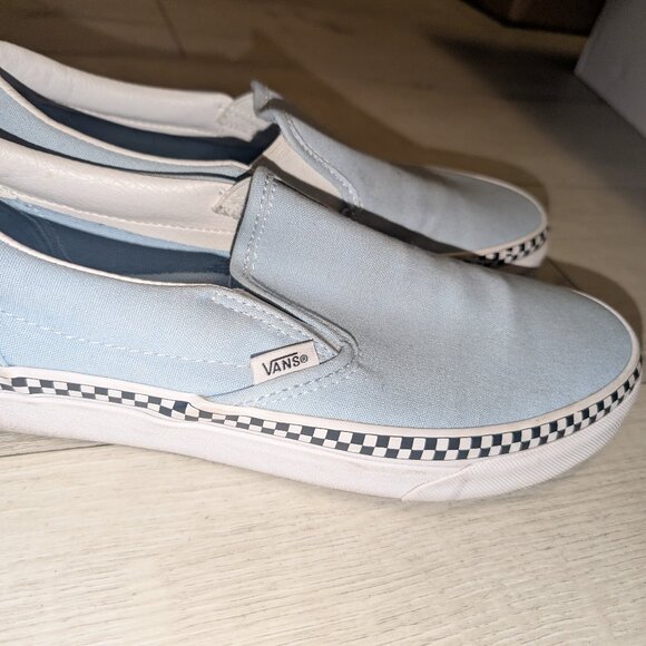 Vans light blue with checkerboard Slip On Shoes Mens 8 / Womens 9.5 - Picture 3 of 6